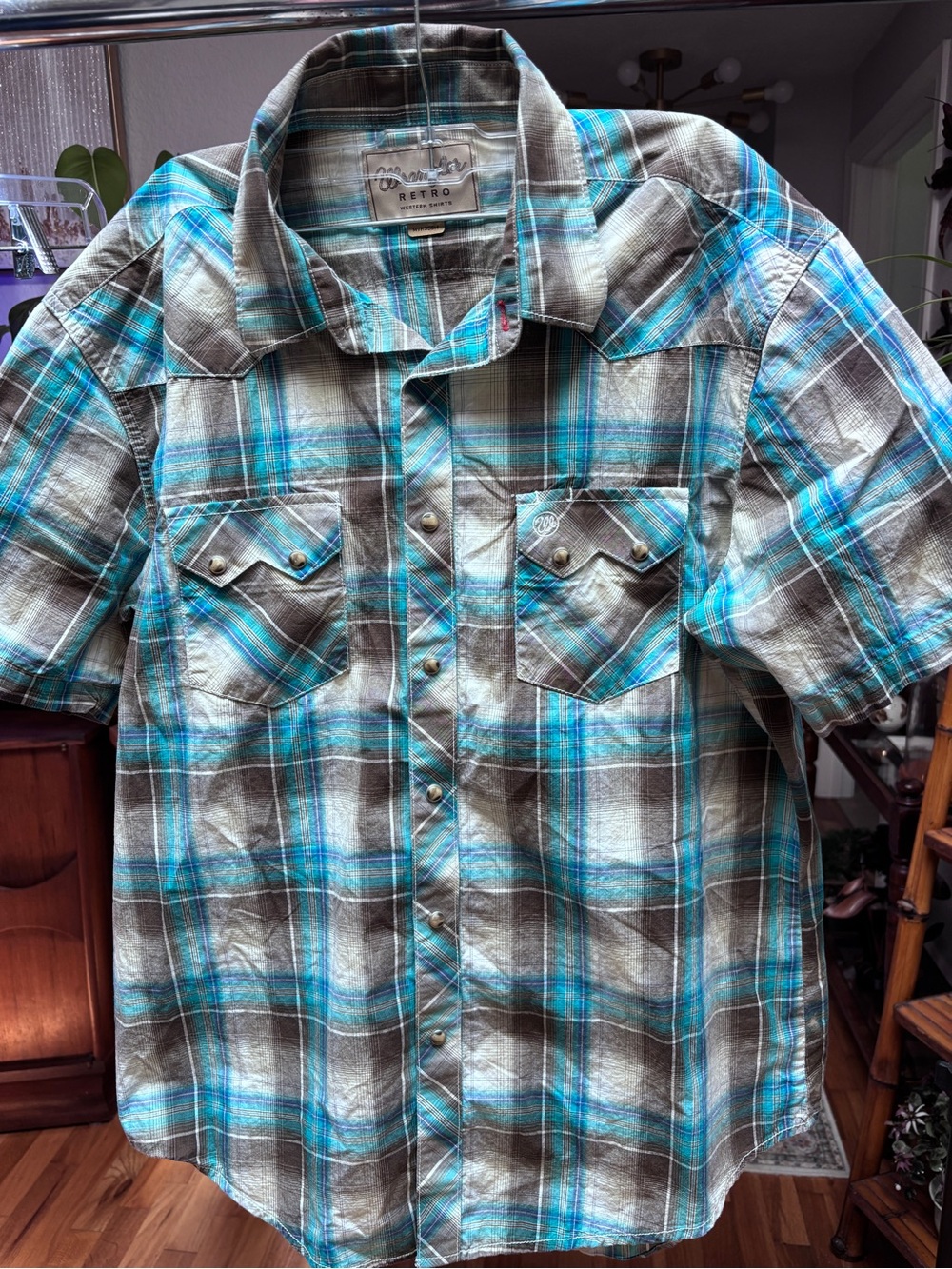 WRANGLER RETRO SHORT SLEEVE BUTTON UP SIZE XL